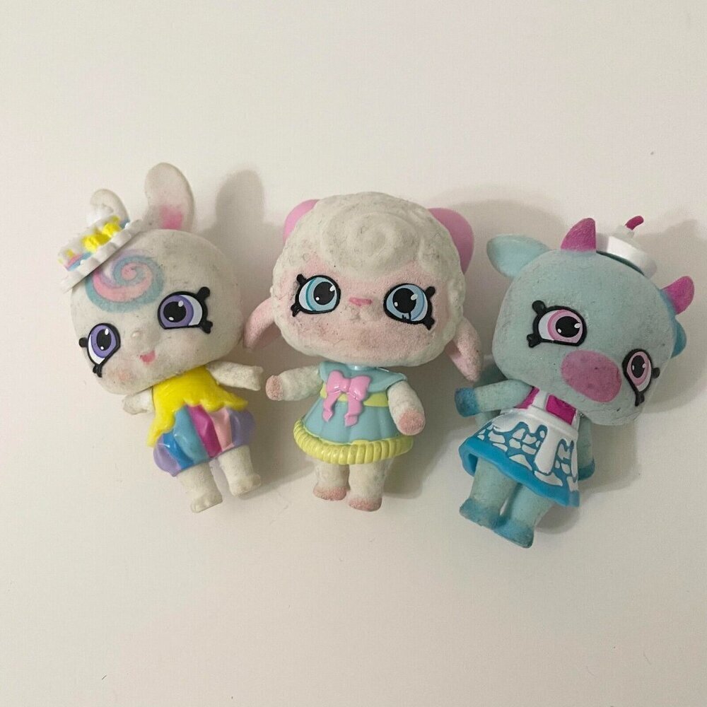 Lot of 3 Shopkins Shoppies Shoppettes Pets Flaws